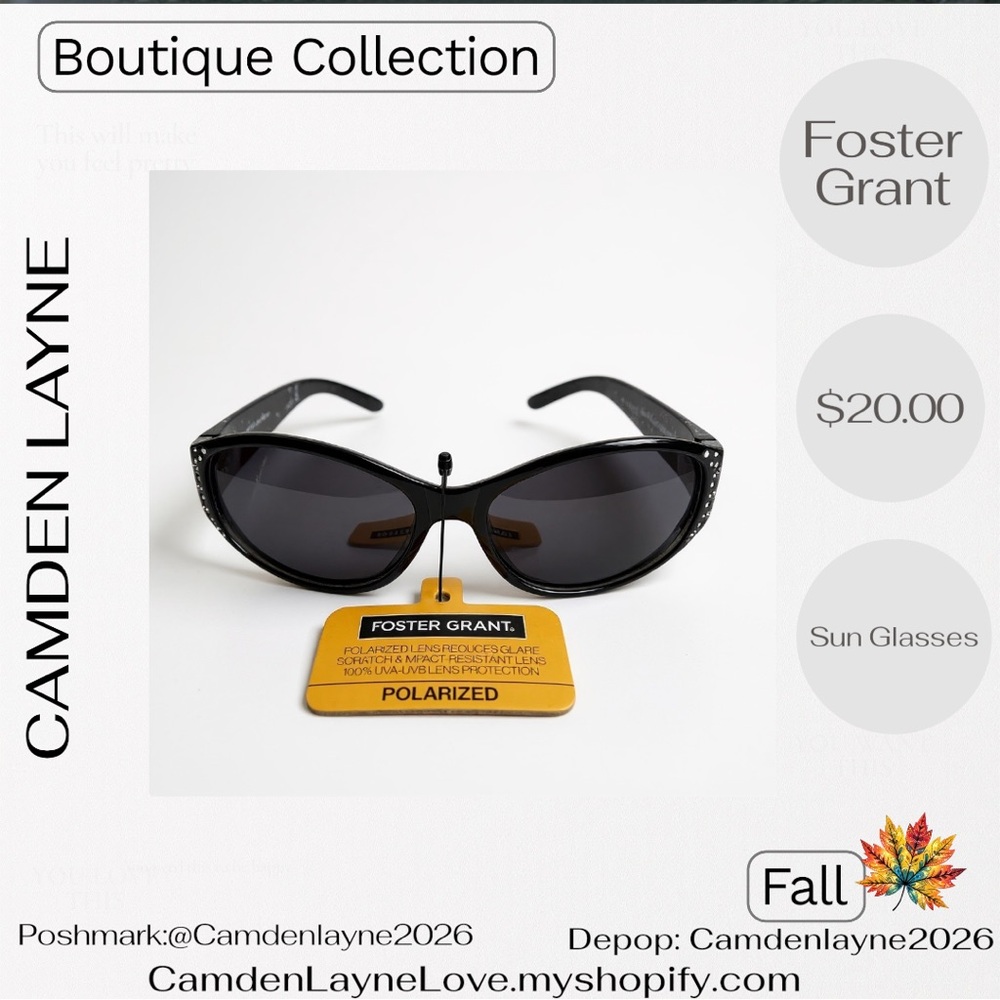 Foster Grant Black Women's Sunglasses - Picture 3 of 7